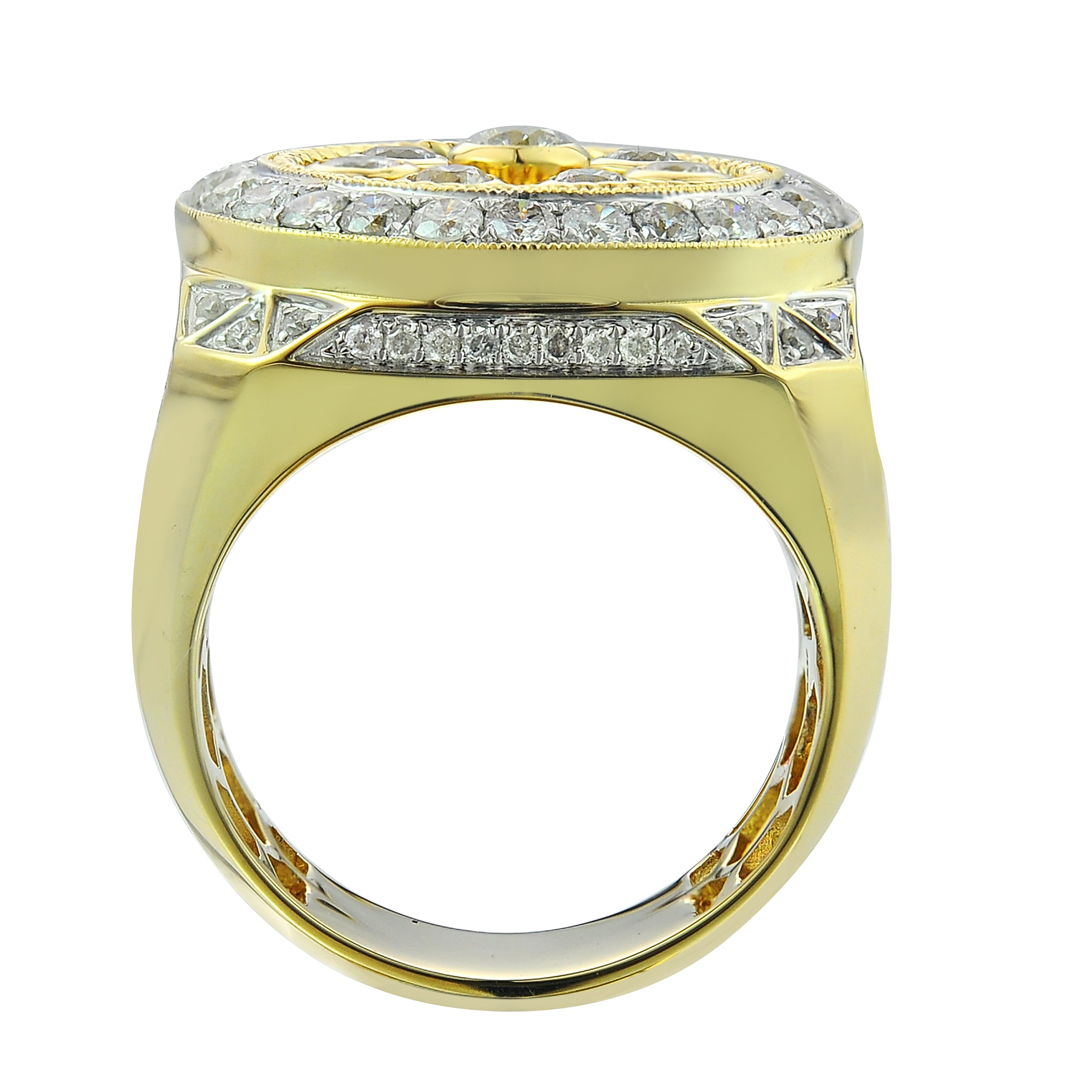 Diamond Men's Ring  2.99 ct, 10K Yellow Gold 14.5 g